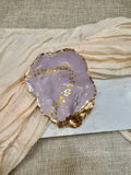 Gilded Mauve | Oyster Shell Dice Dish
