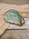 Scallop Sage & Gold | Oyster Shell Dice Dish