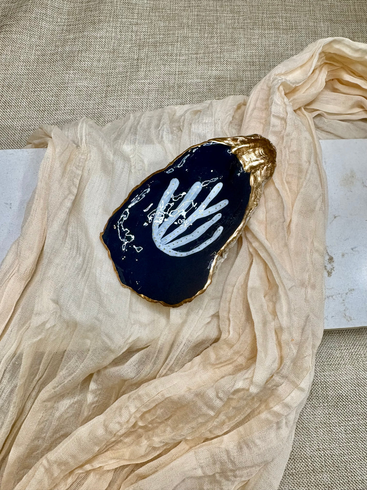 Coral Navy | Oyster Shell Dice Dish