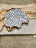 Loops Gray | Oyster Shell Dice & Trinket Dish
